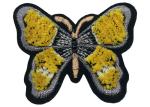 Wholesale black flocking Beaded Butterfly Brush Patch For Jeans