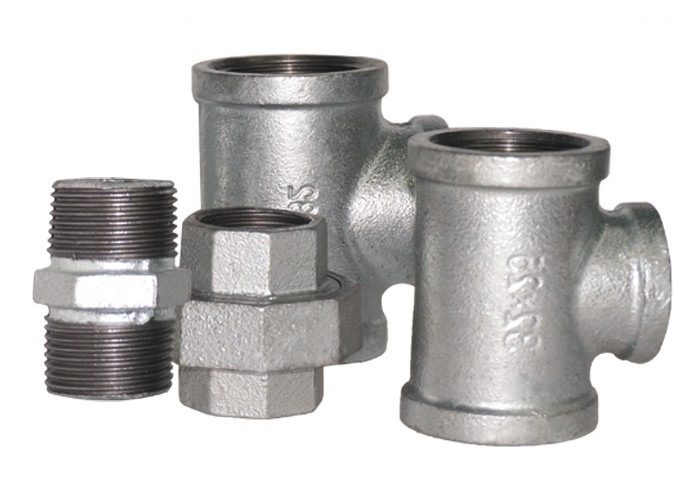 Malleable Cast Iron Female Plumbing Fittings / BSP Thread Equal Tee Pipe Fitting