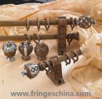 Hot selling delicate aluminum curtain rod pipe resin finials for home decoration
