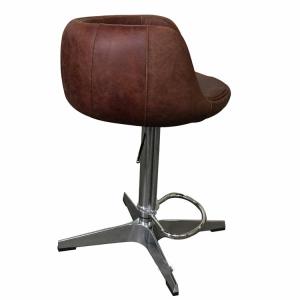Wholesale Antique Leather Stainless Adjustable Height Swivel Bar Stool With High Back from china suppliers