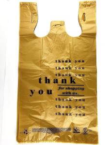 Wholesale Large Plastic Grocery Reusable T Shirts Carry-out Bag , Black Colour , HDPE material from china suppliers