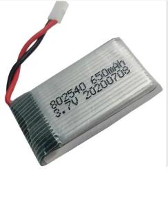 Wholesale Rechargeable 802540 Drone Battery 3.7C 25C 650mAh Lipo Battery Pack KC IEC62133 from china suppliers
