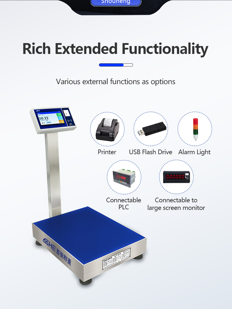 Blue 7-inch Sohe Android Smart Scale with ID/IC/RFID Card Collection and Internet of Things Entry-Exit System