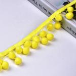 Garment Crochet Lace Yellow 3.5cm Pom Pom Tassel Trim