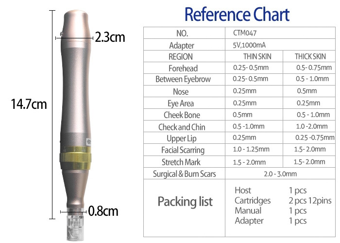 Low Noise Golden Derma Ultima M5 Dr Pen For Microneedling BB Glow Facial Slimming