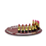 Round Rotating Acrylic Lipsticks Display Stand Holder For Cosmetics Brands