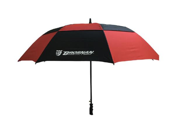 Black Red Double Canopy Windproof Golf Umbrellas Wind Resistant Grip Plastic