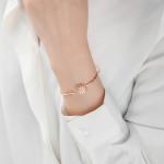 18K Gold Diamond Pink-Blue Gemstone Bangle 0.24ct 13 mm Diameter of the Flower
