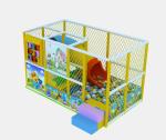 PVC Coated Soft Indoor Playground High Rise Trampoline With Plastic Slide Tube