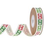 15mm*3y Christmas Gift Ribbon Printed White Cotton Ribbon For Presents