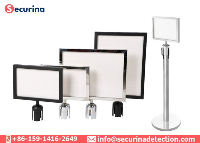 Vertical Frame A4 Post Barrier Sign Holder Racks For Stanchion Barrier