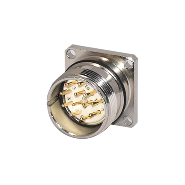 Quality IP68 M23 Connector Shielded Square Panel Mount 12pins Male Power Plug for sale