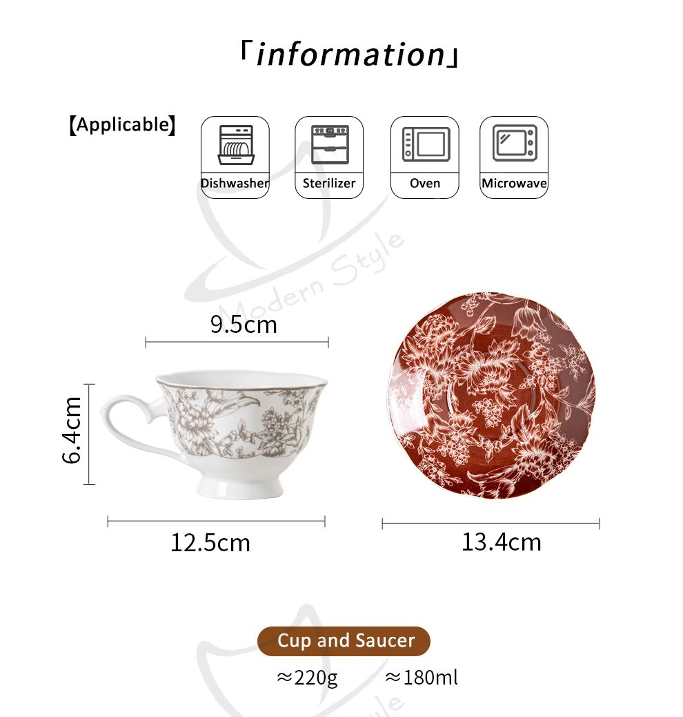 Flower Design Ceramic Valentine Gift Set For Girls 200 Ml Cup And Saucer With Gift Box