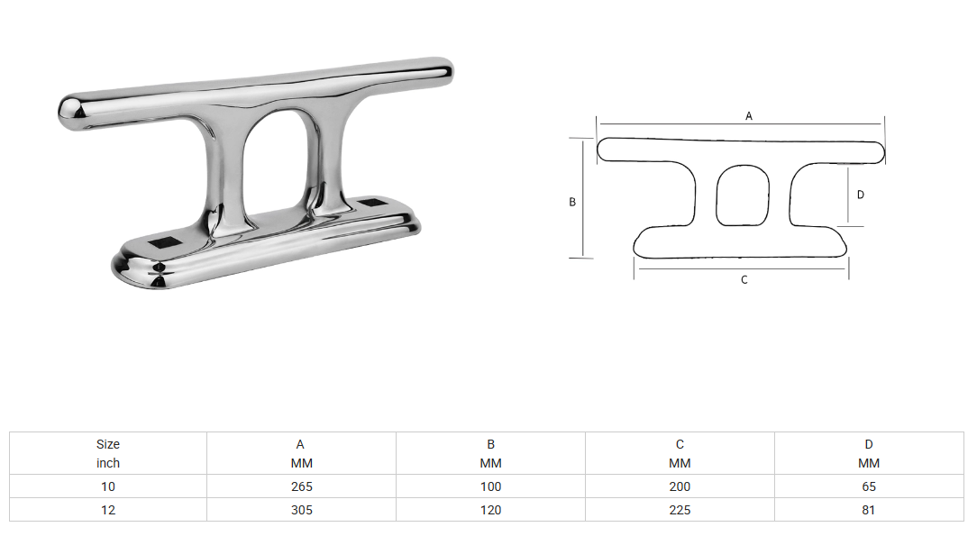 Mirror Polishing Boat Dock Bollard Stainless Steel Heavy Duty Boat Horn Cleat for Yacht