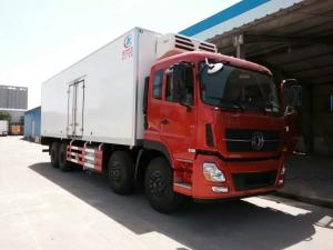 cheapest price Dongfeng Tianlong 8*4 9.6M length refrigerator truck, hot sale Dongfeng 8*4 LHD 25tons cold roon truck
