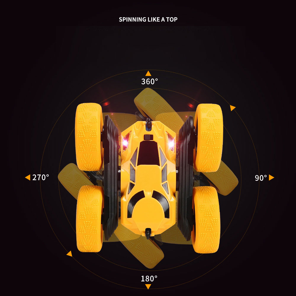 Plastic RC Stunt Car 4WD Remote Control Car for 6-12 Years Old Kids Double Side Flips Toy