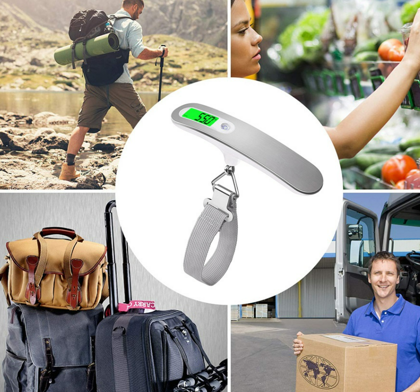 Mini Electronic Hanging Luggage Scale 50kg LCD Digital Weighing Scale Stainless Steel ABS Material OEM Small Hanging Scales