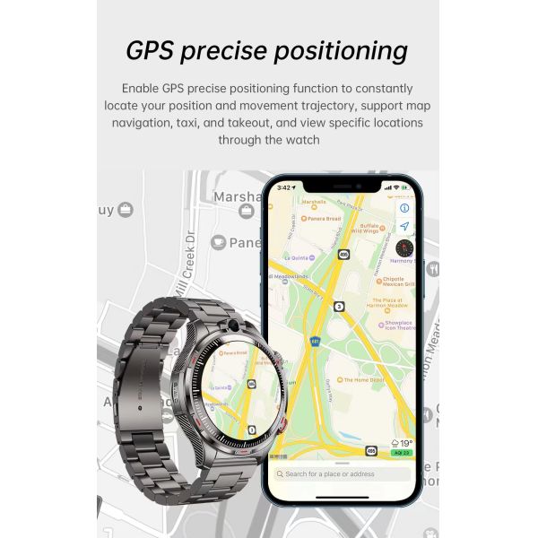 AMOLED Screen Smart Watch LW12 4G Dual Camera Smart Watch With WIFI