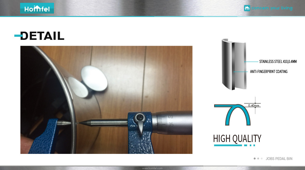 Soft Close Stainless Steel Garbage Can With Foot Pedal , Pedal Bin Trash Can