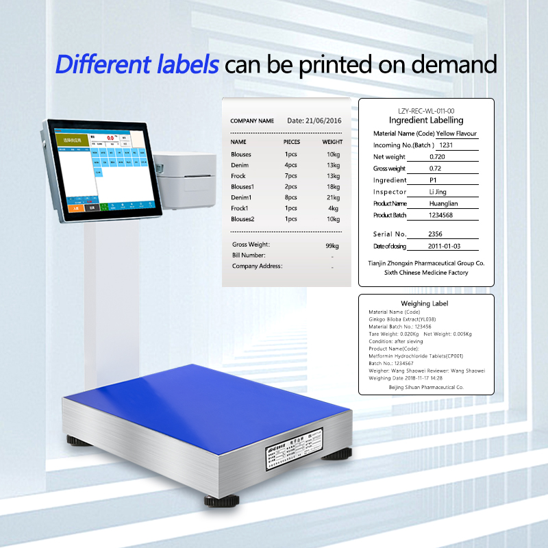 SOHE 1000KG Advanced Y15W Printing Label Traceability Weighing Scale