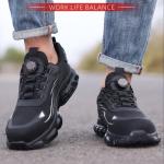 Industrial Safety Shoes Black Flying Knit Work Shoes BOA Button Safety Shoes TPU