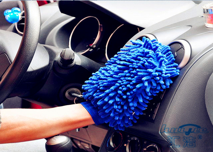 100% Polyester 1200gsm Microfiber Car Cleaning Wash Mitt With Elastic Cuff