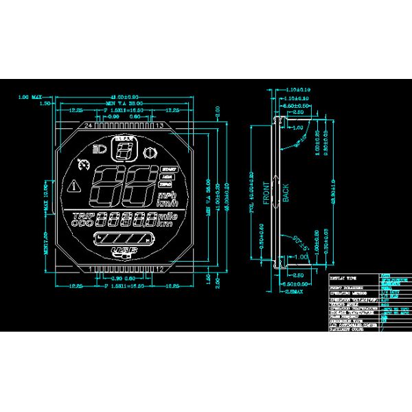 7 Segment LCD Display Instrumentation LCD Module FSTN LCD Display