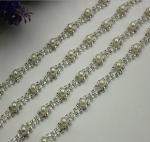 Excellent luxury design white pearl decorative 10 mm width nickel color chain