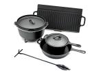 Non Stick Camping Cooking Set Cast Iron Frying Pan Set SGE/LFGB/FAD Certificates