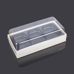 Rectangular 3 Compartment 16*8*5cm Plastic Pastry Container