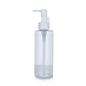 China 160ml Clear Cylindrical Plastic Eye Makeup Remover Pump Bottle 45.5mm on sale