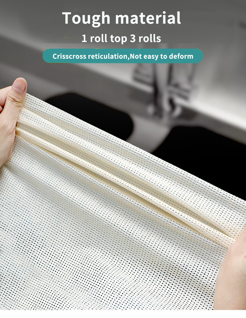 Washable Spunlace Wipes Paper Towel Roll Reusable Kitchen Cleaning Cloths 130gsm