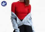 Mock Neck Ribs Womens Knit Pullover Sweater Lurex Simple Winter Wear Inside