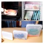 Reusable Kitchen Silicone Storage Bag , Dishwasher And Microwave Safe