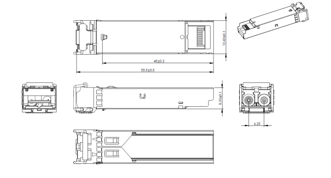 1G SFP RJ45 Module 1000 Base-T SFP Copper Transceiver Compatible