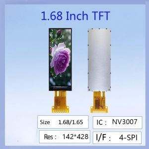 China 1.68-inch TFT LCD color screen | 142×428 long strip resolution, NV3007 driver, serial port screen, dedicated for industrial equipment status bars, easy to install in narrow spaces, stable display on sale