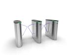 Two Direction Waist High Turnstile Flap Barrier , 24VDC Security Entrance