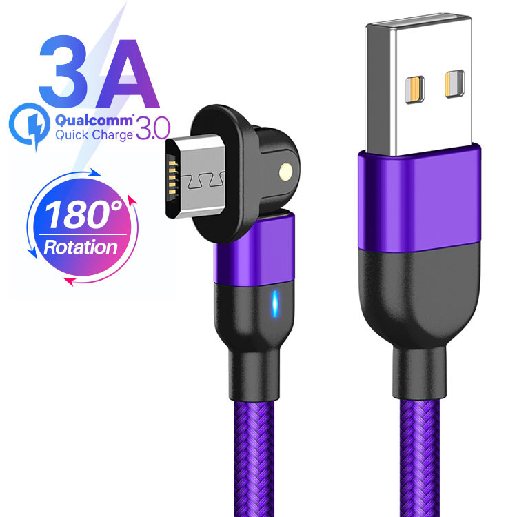 180 Rotation USB Magnetic Data Cable 3A Universal Magnetic Charging Cable