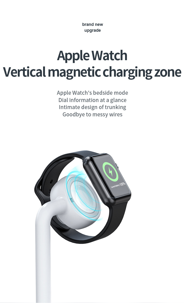 15W Fast Charging Desktop 2 In 1 Wireless Charger for Magnetic Watch Mobile Phone