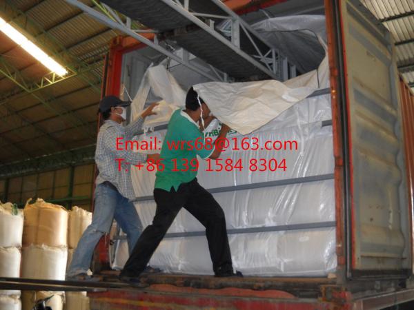 Conveyor belt loading PP Woven Container Liner Bag For foods like soybean , malt