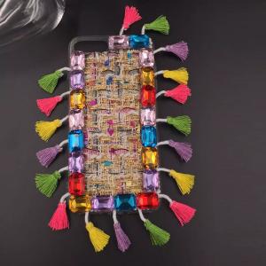 Wholesale Acrylic European Style Color Drilled Around Tassels Back Cover Cell Phone Case For iPhone 7 6s Plus from china suppliers