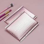 Custom Logo Air Padded Envelopes Metallic Rose Gold Foil Bubble Mailer Bag For