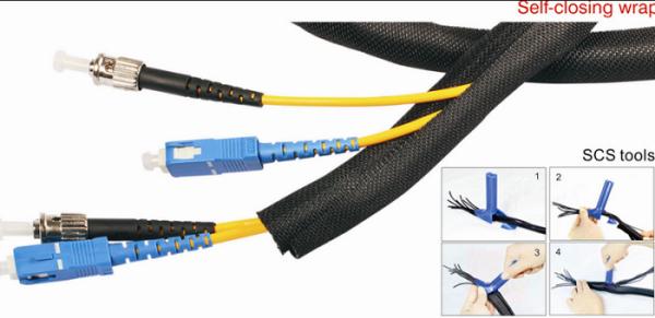 Self Wrapping Sleeving For Wire Harness , High Strength Expandable Braided Cable