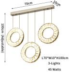Led Crystal Staircase Chandeliers Modern Rings Hanging Ceiling Lamps(WH-NC-50)