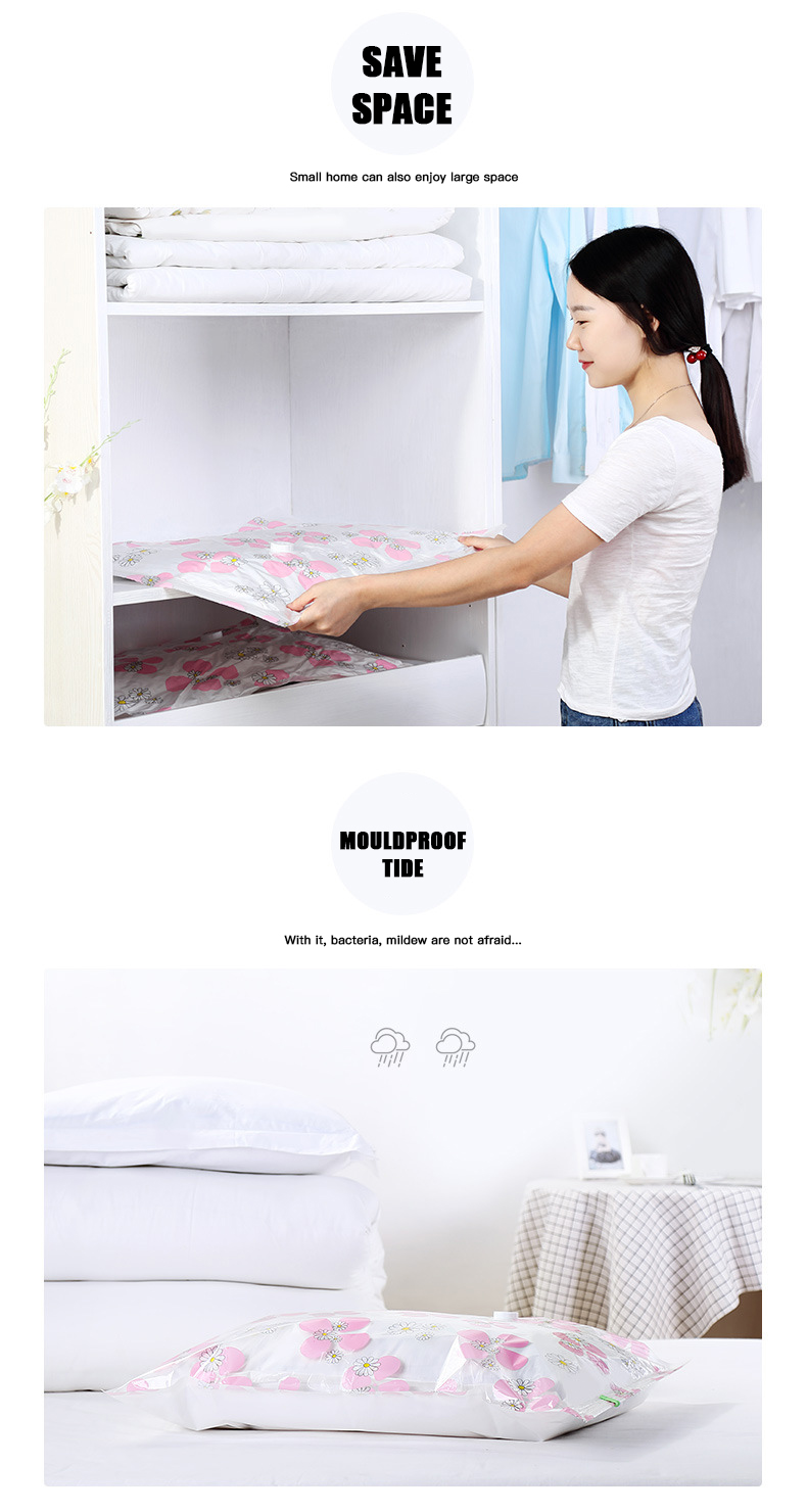 Room Space Selection Support Clear Vacuum Sealing Bags for Comforters Blankets and Clothes