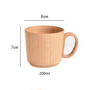 Wholesale Insulated Beech Wooden Drinking Cups 200ml 250ml Retro Tea Cup With Handle from china suppliers