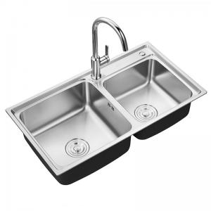 Wholesale 304 Stainless Steel Kitchen Sink , Brushed Double Bowl Undermount Kitchen Sink from china suppliers