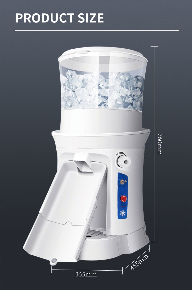 Adjustable Desktop Commercial Ice Shaver Snow Cone Machine 320rpm Ice Crusher Electric Machine