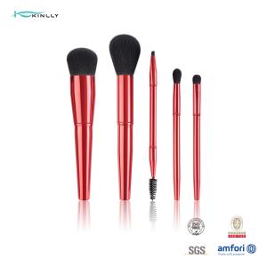 Wholesale 5PCS Magnetic Metal Handle Cosmetic Brush Set with Private Label Premium Synthetic Hair Make up Brush from china suppliers