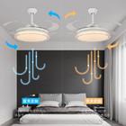 Arcylic White Retractable LED Ceiling Fan Remote Control 42 inch